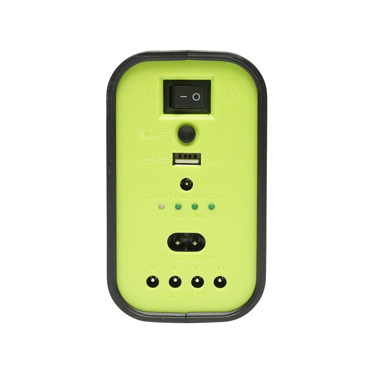 Kit iluminat portabil LED cu 3 becuri/proiector, panou solar si baterie 6V, 4.5Ah pentru pescuit camping GD-12